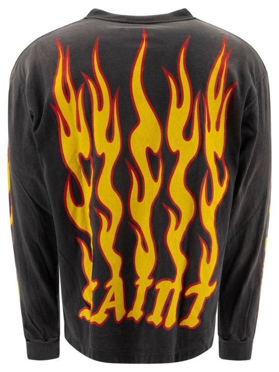 24FW 세인트 미카엘 긴팔 티셔츠 SM YS1 0000 012BLACK Black - SAINT MXXXXXX