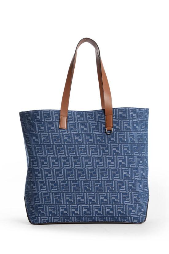 25FW 펜디 FF 패브릭 미디움 쇼핑백 7VA657AUGO F1SCG BLUE