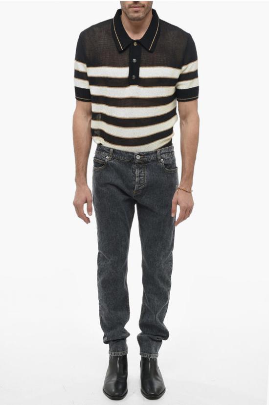  발망 데님 팬츠 AH1MG000DD100PC Gray - BALMAIN