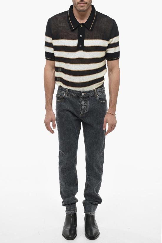  발망 데님 팬츠 AH1MG000DD100PC Gray - BALMAIN