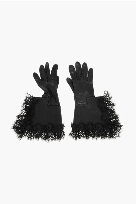  디스퀘어드2 장갑 DSQ2 BLACK LEATHER GLOVES LACE Black