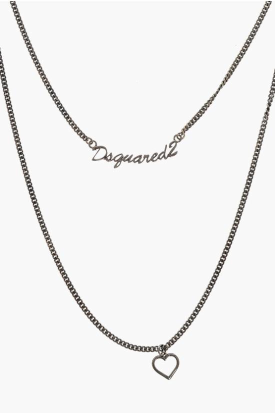  디스퀘어드2 목걸이/팬던트 NEM0219 28502682 9217 METAL NECKLACE Silver - DSQUARED2