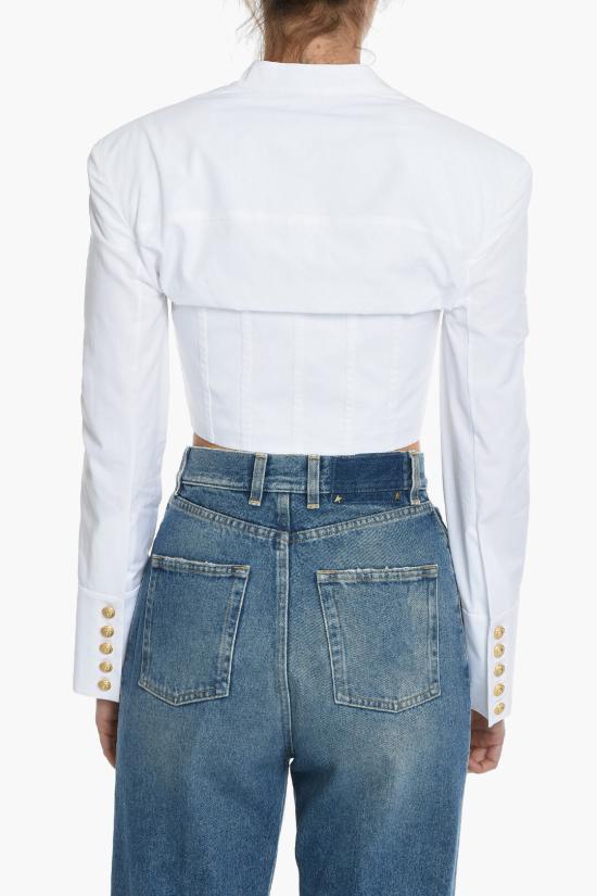  발망 긴팔 티셔츠 YF0HQ000C C52 0FA White - BALMAIN