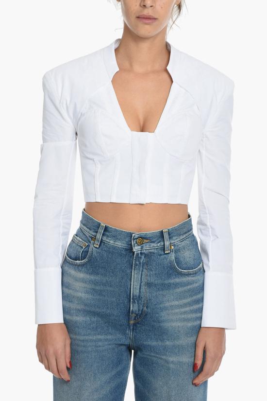  발망 긴팔 티셔츠 YF0HQ000C C52 0FA White