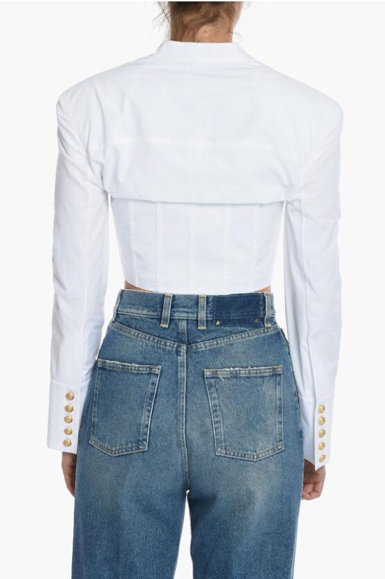  발망 긴팔 티셔츠 YF0HQ000C C52 0FA White - BALMAIN