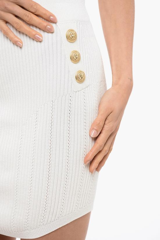  발망 숏 스커트 XF0LB191KB390FA White - BALMAIN