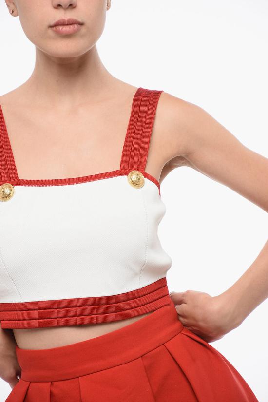  발망 민소매 티셔츠 YF4AA001KD32 GBQ White - BALMAIN