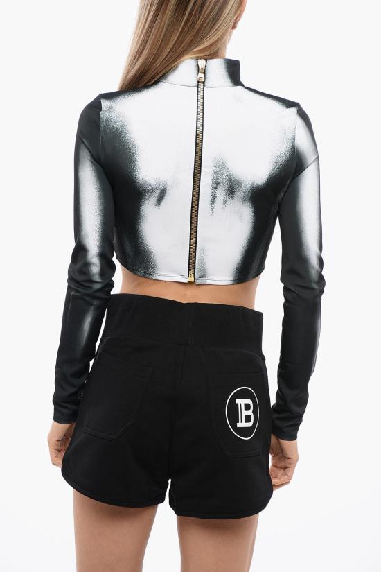  발망 긴팔 티셔츠 YF0AO195JE21 EAB Gray - BALMAIN