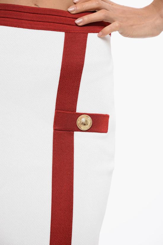 발망 롱 스커트 YF4LC005KD32 GBQ White - BALMAIN