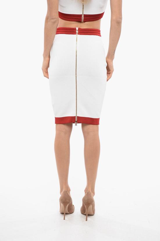  발망 롱 스커트 YF4LC005KD32 GBQ White - BALMAIN