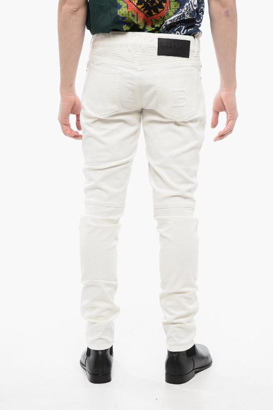  발망 데님 팬츠 XH1MH075DB93 0FA White - BALMAIN