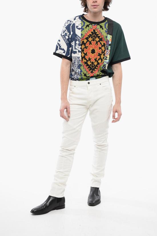  발망 데님 팬츠 XH1MH075DB93 0FA White - BALMAIN