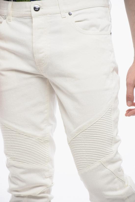  발망 데님 팬츠 XH1MH075DB93 0FA White - BALMAIN