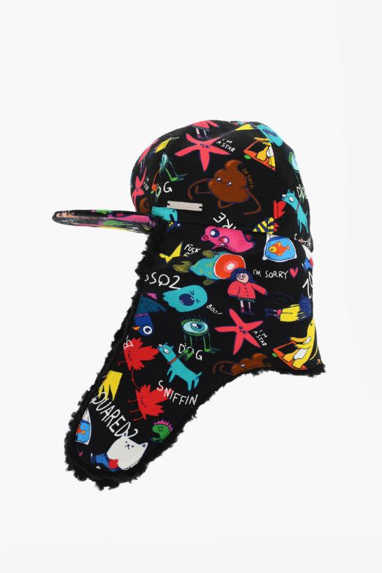  디스퀘어드2 이어플랩 캡 HAM0041 25405218 M1165 Black