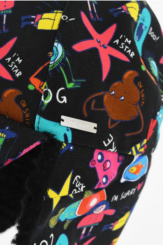  디스퀘어드2 이어플랩 캡 HAM0041 25405218 M1165 Black - DSQUARED2