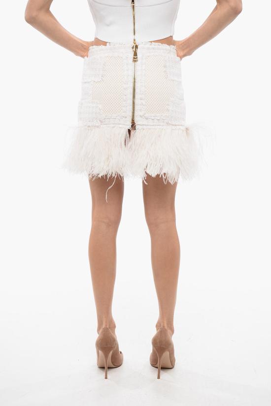  발망 숏 스커트 YF0LB635MB98 4AQ White - BALMAIN