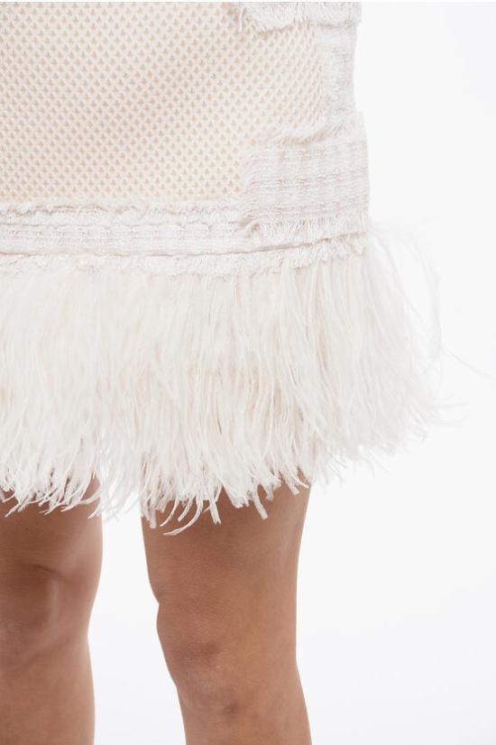  발망 숏 스커트 YF0LB635MB98 4AQ White - BALMAIN