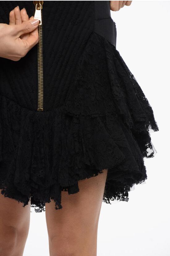  발망 숏 스커트 YF0LB580MB96 0PA Black - BALMAIN