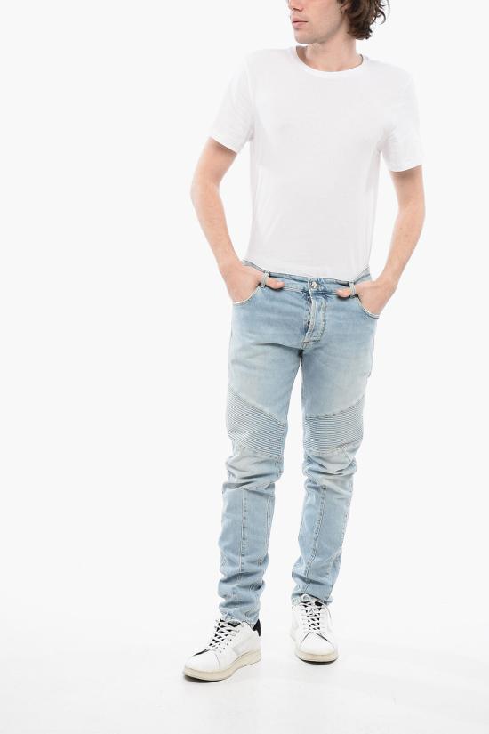  발망 데님 팬츠 XH1MH075DB53 6FC Light blue - BALMAIN