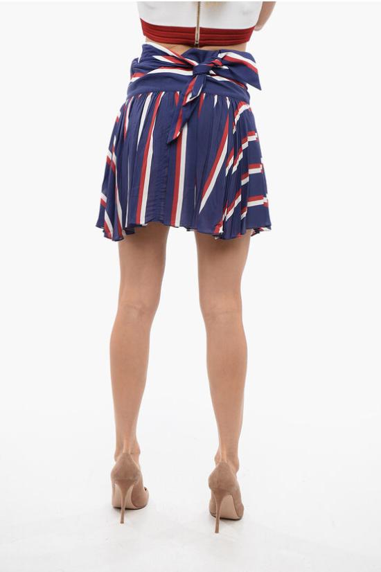  발망 숏 스커트 XF2LB460VC19 SEX Blue - BALMAIN