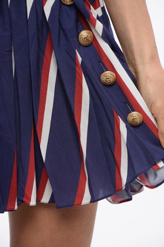  발망 숏 스커트 XF2LB460VC19 SEX Blue - BALMAIN