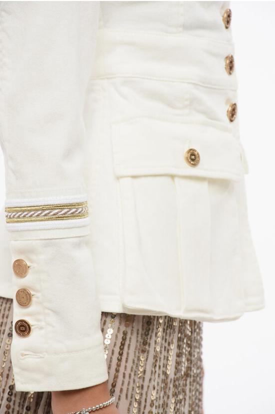  엘리자베타프랜치 데님 자켓 BJ17D31 360 White - ELISABETTA FRANCHI