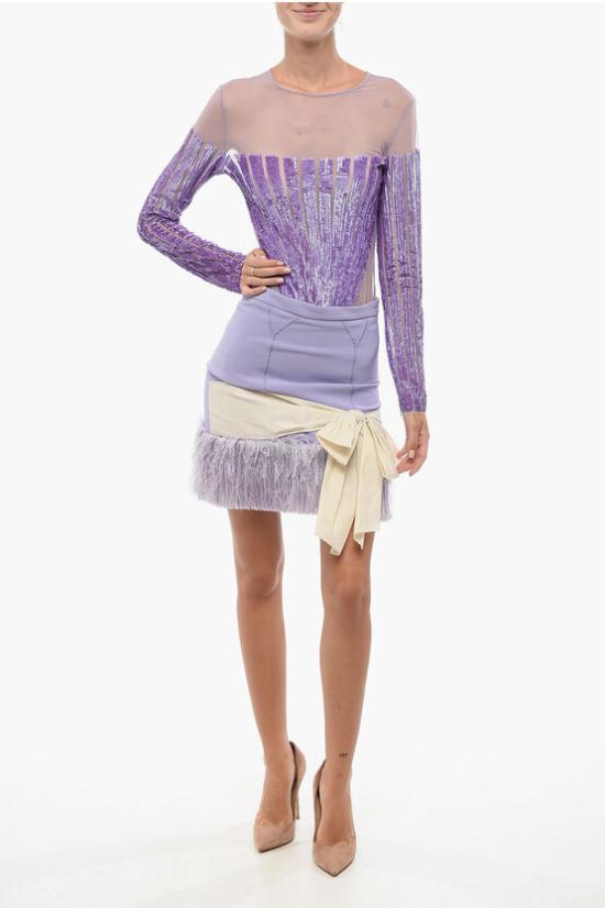  엘리자베타프랜치 숏 스커트 GO43111 Q45 Violet - ELISABETTA FRANCHI