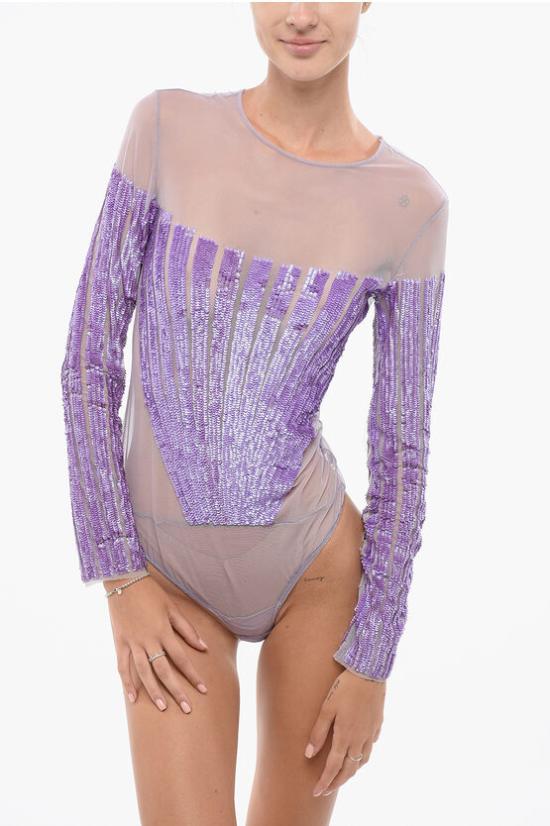  엘리자베타프랜치 바디수트 티셔츠 RB27J11 Q38 Violet