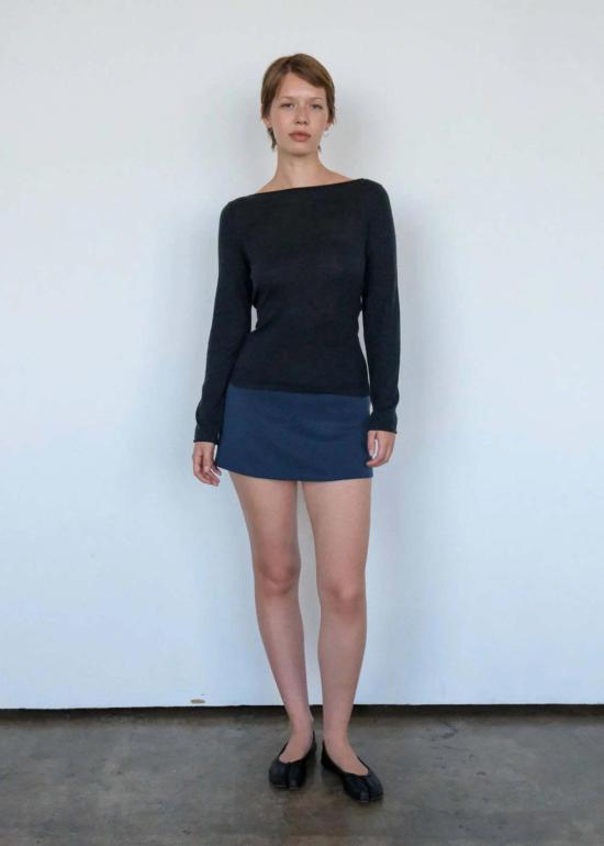  길 숏 스커트 Geel Aria 미니 스커트 네이비 - GEEL