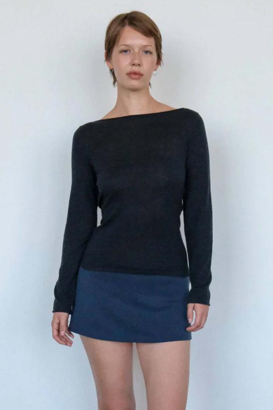  길 숏 스커트 Geel Aria 미니 스커트 네이비 - GEEL