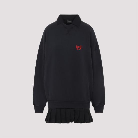 25FW 발렌시아가 숏 원피스 838975 TSVC6 1041 FADED WASHED BLACK - BALENCIAGA