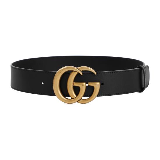 25FW 구찌 레더 벨트 더블 G 버클 400593 AP00T 1000 NERO - GUCCI