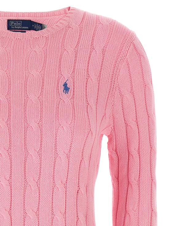 26SS 폴로 랄프로렌 포니 로고 피마코튼 케이블 니트 스웨터 211971869010 Pink - POLO RALPH LAUREN