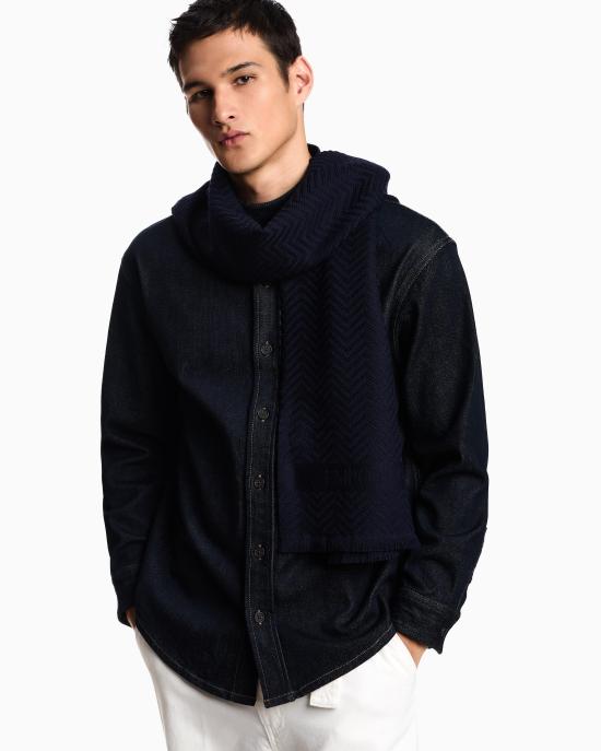 25FW 엠포리오 아르마니 머플러/스카프 EM003938 AF206112 UB109 Blue - EMPORIO ARMANI