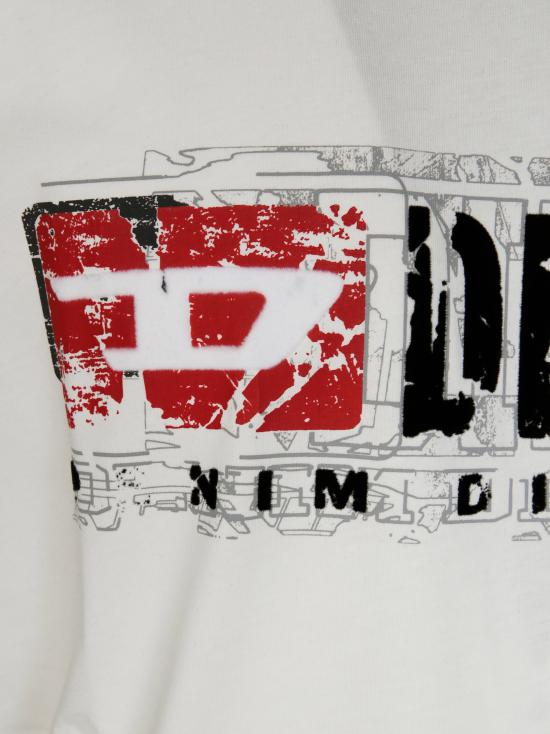 25FW 디젤 반팔 티셔츠 A194360PLAT 141 BIANCO - DIESEL