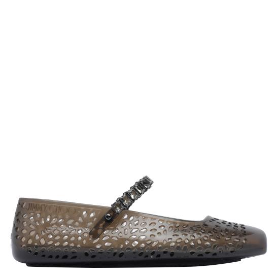 25FW 지미추 플랫 슈즈 THE JELLY NKRBLACK SMOKE Black