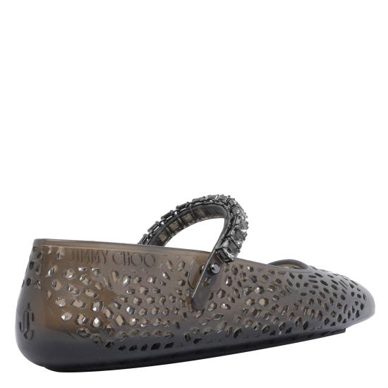 25FW 지미추 플랫 슈즈 THE JELLY NKRBLACK SMOKE Black - JIMMY CHOO