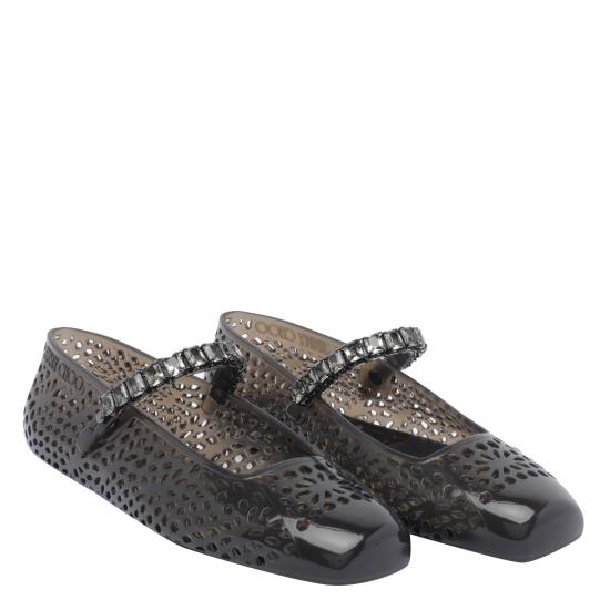 25FW 지미추 플랫 슈즈 THE JELLY NKRBLACK SMOKE Black - JIMMY CHOO