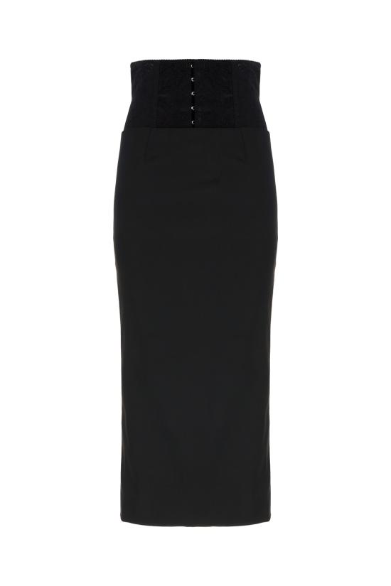 25SS 돌체앤가바나 롱 스커트 F4CI1TFURAD N0000 NERO