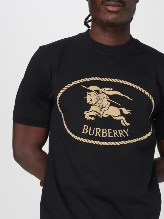 25FW 버버리 나이트 스탬프 코튼 티셔츠 8110953 Black - BURBERRY
