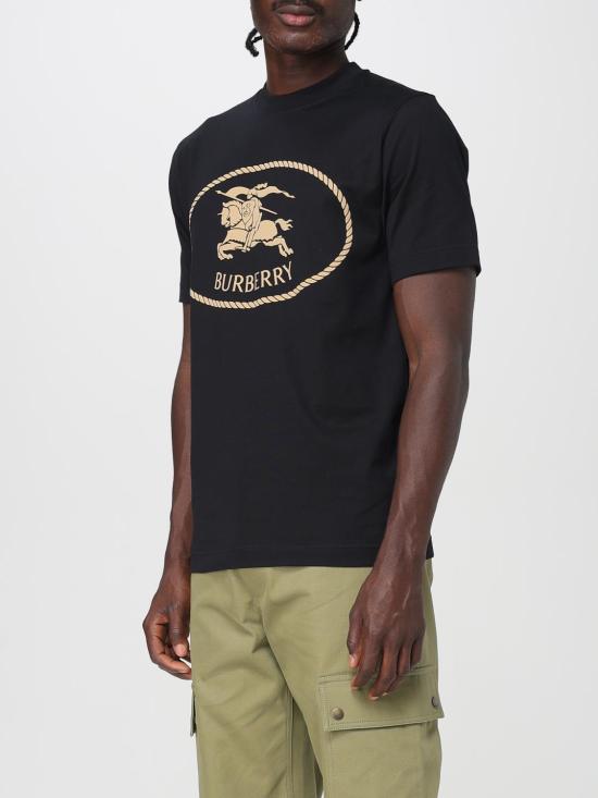 25FW 버버리 나이트 스탬프 코튼 티셔츠 8110953 Black - BURBERRY