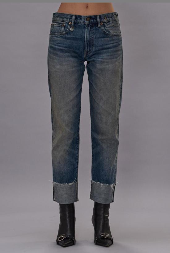  알13 데님 팬츠 R13 커프드 로미오 셀비지 진 에스틴 셀비지 블루 - R13