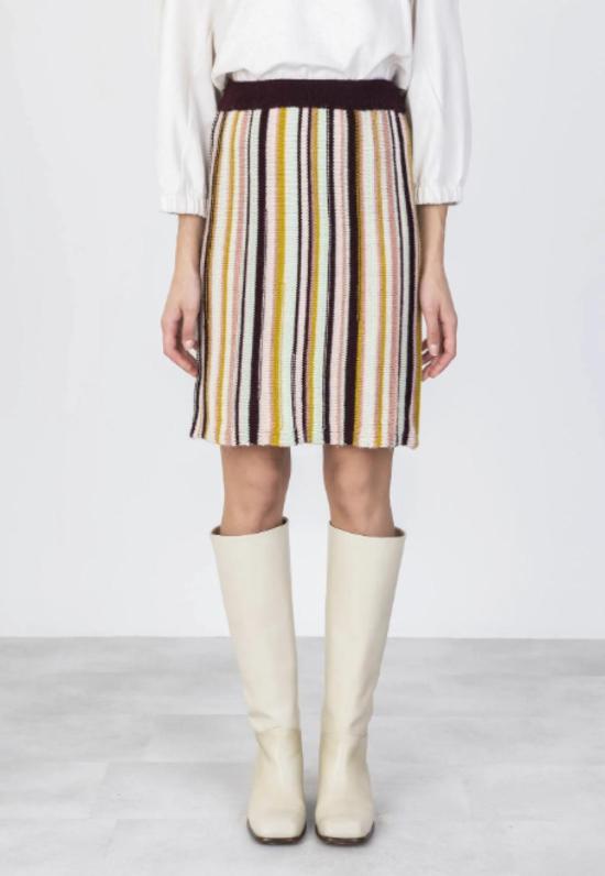 알리지 숏 스커트 알리시 멀티스트라이프 스커트 믹스 - ALYSI
