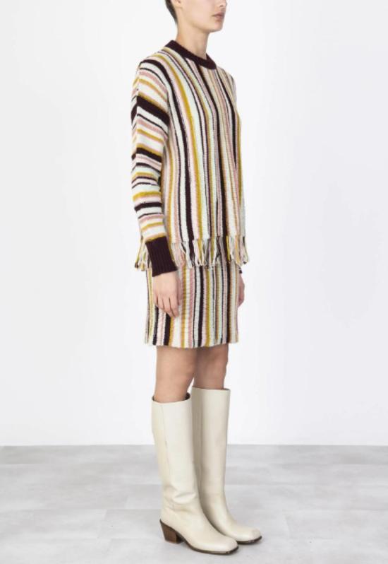  알리지 숏 스커트 알리시 멀티스트라이프 스커트 믹스 - ALYSI