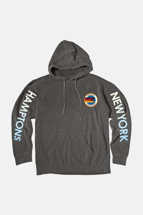  블루&크림 후드 티셔츠 위 런 나이 후디