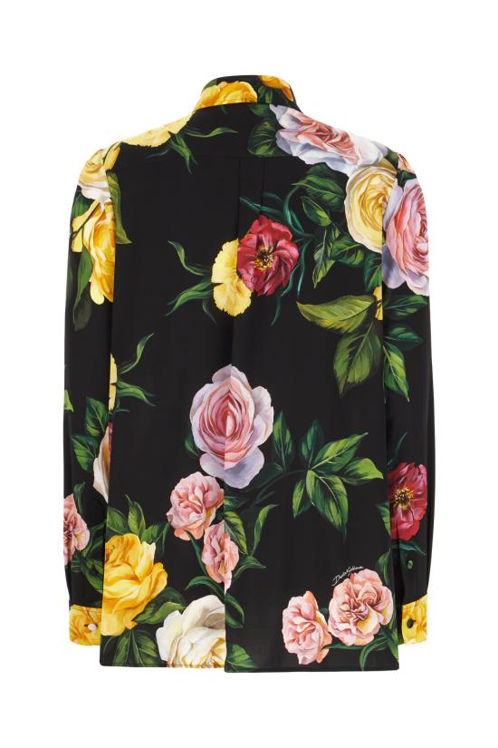 25SS 돌체앤가바나 블라우스 F5S48TFSA7B HN5IY PEONIE ROSE FDO NERO - DOLCE & GABBANA