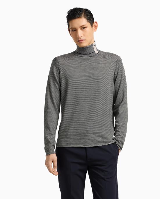 25FW 엠포리오 아르마니 스웨터 EM002025 AF14195 FB067 Blue - EMPORIO ARMANI