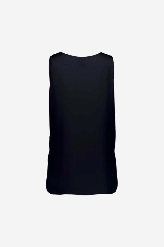  얼루드 블라우스 알루드 슬리브리스 탑 딥 나이트 - ALLUDE