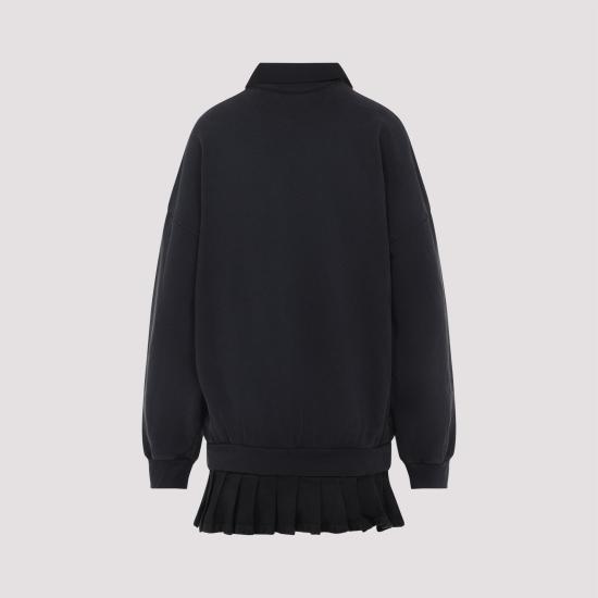 25FW 발렌시아가 숏 원피스 838975 TSVC6 1041 FADED WASHED BLACK - BALENCIAGA