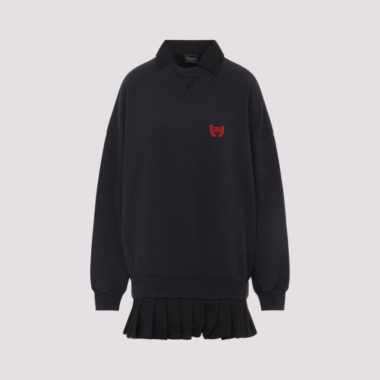 25FW 발렌시아가 숏 원피스 838975 TSVC6 1041 FADED WASHED BLACK - BALENCIAGA